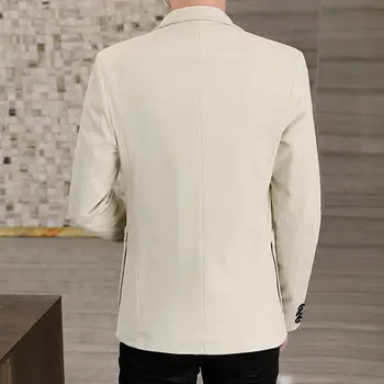 Boutique Bărbați Noua Moda de Afaceri Slim Casual Elegant Culoare Solidă pantaloni de Catifea cord Două Butoane Personalitate Versatil Tendință Blazer