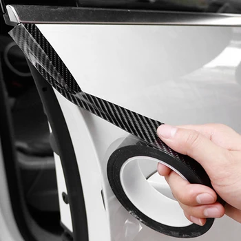 3/5/7/10m Fibra de Carbon, Masina Autocolante DIY Protector Benzi Anti-zgârietură Uși de Protecție Masina Bandă Interior Exterior Accesorii 3D