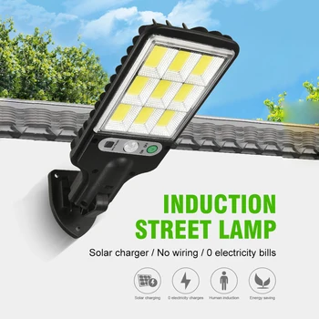 108COB Solare Stradale cu LED-uri Cu 3 Moduri de Lumina în aer liber Lampa Solara rezistent la apa Control de la Distanță Lampă de Securitate Iluminat Gradina