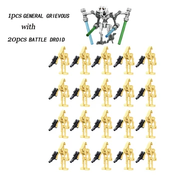 21PCS Grievous cu Super Battle Droids Blocuri Caramizi Stea de General de Acțiune Figura Wars Jucarii Copii