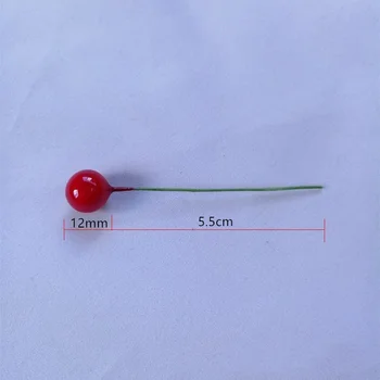 100buc/lot Mini Fals din Plastic Boabe Artificiale Flori Roșii Cherry Perlate Stamen Nunta Decor de Crăciun DIY Cutie de Cadou