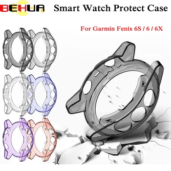 Cazuri de protecție Pentru Garmin Fenix 6 Fenix 6S 6X Moale de Cristal Clar TPU Protector Caz Acoperire Cadru ceas Inteligent accesorii Shell