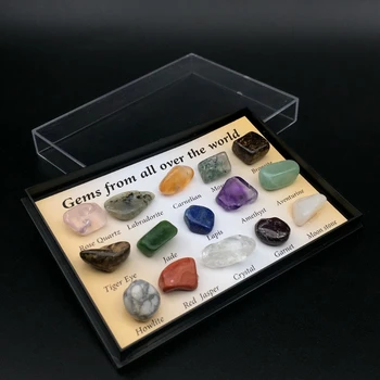 15buc/Set Cristale din Chakra Pietre Colorate, Pietre de Minereu de Exemplare de Piatră Șlefuită Geologice Instrument de Predare
