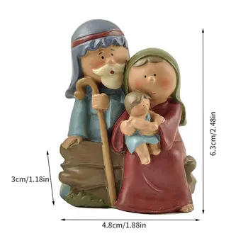Sfânta Familie Iisus Hristos Figurina Copilul Isus Iesle Scena Nașterii Seturi De Rășină Figurina De Craciun Decor De Masă Pentru Biserica Xma