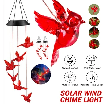Solar Wind Chimes Lumini LED Păsări de Culoare Schimbare Lampă de Agățat Impermeabil în aer liber, Grădină, Decor Acasă Curte Gradina Lumina de Noapte