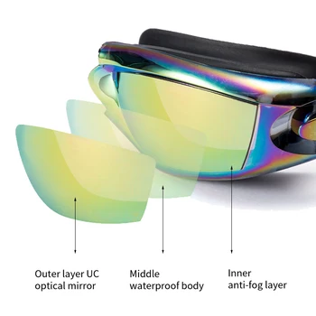 Profesionale de Înot Ochelari de protecție stabilit очки для плавания înot ochelari cu dopuri de urechi Nas clip Argintat Silicon rezistent la apa
