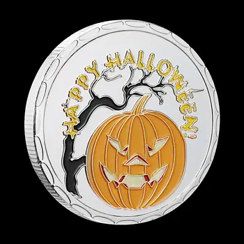 Halloween fericit Colectie de Suveniruri Monede basorelief Cadou Creativ Dovleac Cap Placate cu Argint Monede Comemorative