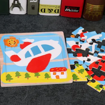 Puzzle-uri pentru Copii de Varsta 3-6 Montessori 16 Felii de Lemn Jigsaw Puzzle-uri pentru copii Copii de Învățare Puzzle de Învățământ Jucării
