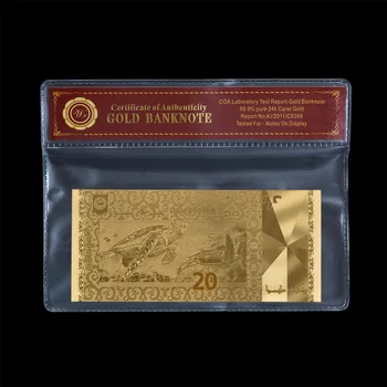WR Malaezia Dolar 20 De Ringgit Folie de Aur a Bancnotelor cu Coa Cadru Bani Fals proiect de Lege Unic Comemorative Cadouri pentru Bărbați