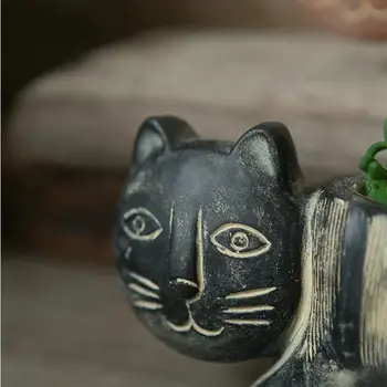 Creative Artă Abstractă Pisica Animale Mici Ghivece Casa Model De Cameră De Zi Și Balcon Curte Decor Minunat De Flori Bazin