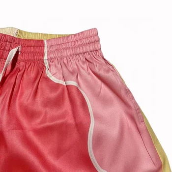 Roșu CASABLANCA Mătase pantaloni Scurți Bărbați Femei 1:1 Versiunea de Top Cordon pantaloni Scurți Pantaloni scurți
