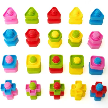 5 Perechi Șurub blocuri de plastic introduce blocuri de nuci forma de jucarii pentru copii Jucarii Educative modele la scară