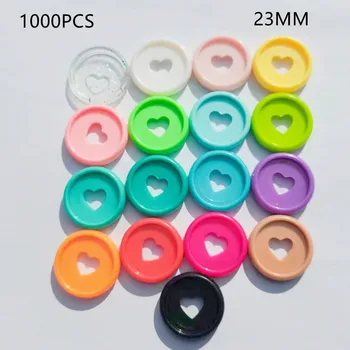 1000PCS23mm plastic de culoare dragoste obligatoriu inelul obligatorii de ciuperci buton gaura volante pen notepad obligatorii CD