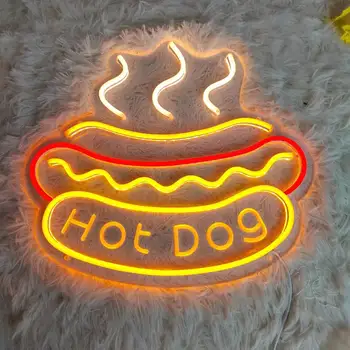 Hot Dog în Formă de Pizza Hamburger Semne de Neon Alimente Lumina de Neon Noapte Pizza cu LED-uri Semn Magazin Acasă Restaurant