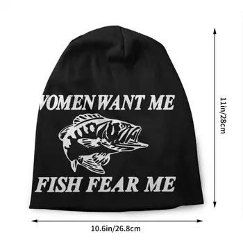 Femeile Vrei Pește Se Teamă De Mine Capota Pălării Strada Tricotat Pălărie Pentru Bărbați, Femei Caldă Iarnă De Pescuit Pescar Chelioși Căciuli Capace