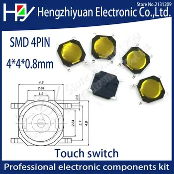 4*4*0.8 mm Masina de Control de la Distanță Cheie Switch-uri Butoane Tactile Buton Comuta Tact 4 Pini Comutator Micro Comutator SMD