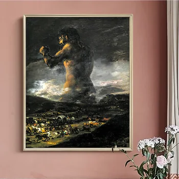 Francisco Goya De Arta De Imprimare Poster De Epocă Colosul Panza Pictura Mitologice Poza Perete Decor Acasă