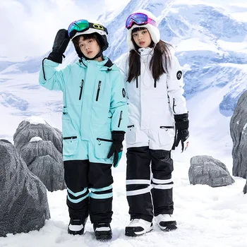 Copii Băieți Fete Impermeabile Colorate-O singură Bucată Snowsuits Combinezoane și Costume de Schi, Jachete de Iarnă pentru Copii Salopeta costum de schi AL006