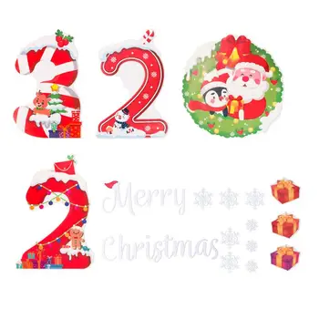 1buc Decor de Crăciun Fereastra PVC Autocolante Sticla Magazin Prezenta Moș Crăciun 2023 Anul Nou Crăciun Decalcomanii Festivalul de Partid Decor