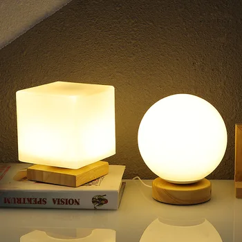 LED-uri moderne Minge de Sticlă Lampă de Masă Iluminat Camera de zi Dormitor Noptieră Decor de Masă de Lumină Transport Gratuit Art Deco Luminarie