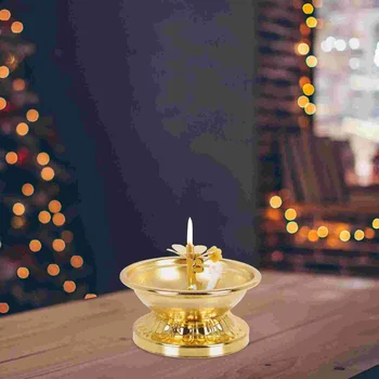 Titularul Tealightburner Lampă Lumânare Consumabile Faithreligious Votive Lotus Ghee Budismul Ulei De Floarea Diya Diwali