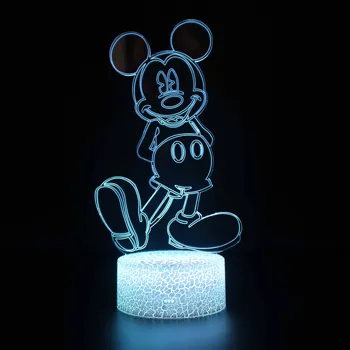 Disney Mickey Minnie Desene animate 3D Lampa de Birou USB Stereo CONDUS Lumina de Noapte Schimbare Touch culoare Lumină de Noapte Cadou de Ziua de nastere Pentru Copii