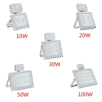 1BUC Ultrathin Senzor de Inundații LED Lumină 10W 20W 30W 50W 100W IP65 110V/220V LED-uri Spotlight în aer liber Strada de Lumină de Proiector