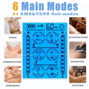 24 Moduri de Zeci Unitate de 20 De Intensitate Stimularea Electrică Masaj Musculare, EMS Terapia Durerii Reglabil Usoare Display LCD