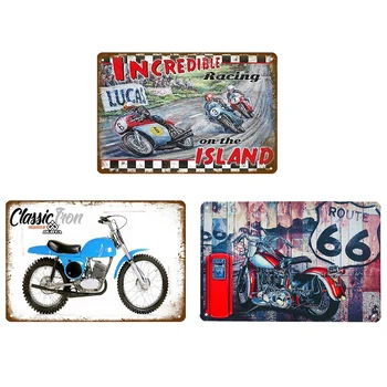 Motocicleta din Metal Semne Automobil de Epocă Artă Tin Semn Poster Garaj Pub Pictura pe Perete Placa Bar, Restaurant Decor Acasă Placa de 30x20cm
