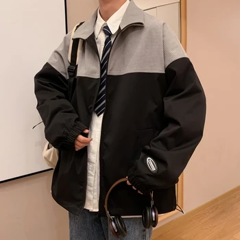 Colegiul Stil Sacou de Lumină Bărbați coreean Tendință de Streetwear Primavara Toamna Unisex Toate-meci de Hip-Hop Supradimensionate Casual cu Fermoar Uza