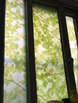 Noi frunză Verde de film fereastră mată de COMPANIE usi de balcon si ferestre Drop-Transport Auto-Adezive de opac Anti-UV Autocolante Sticla 200cm