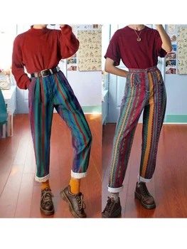 Femei Bottoms Pantaloni Cu Talie Inalta Pantaloni De Primavara Toamna Streetwear Casual Y2k Pantaloni Slim Pantaloni De Trening Pantaloni Largi 2021