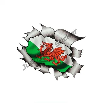 Creative Decalcomanii De Wales Pavilion Decal Țara Galilor Welsh Dragon Roșu Harta Sticke De Calitate Premium Vinil Accesorii Auto Adeziv Autocolant KK13cm