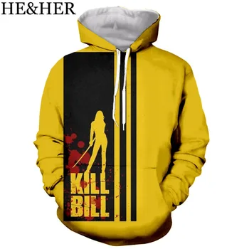 Kill Bill John Travolta Cool 3D Imprimate Barbati cu Gluga Hanorac Hanorac Fashion Graphic Hoodie Casual Pulover de Streetwear