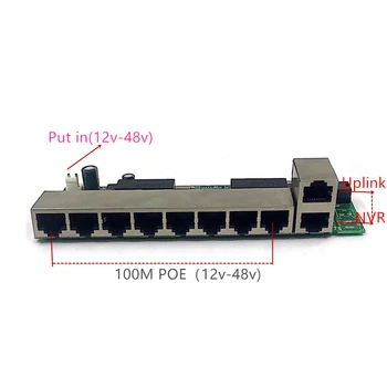 ANDDEAR-48 v 8 port gigabit unmanaged switch poe 8*100 mbps POE poort; 2*100 mbps UP Link-ul de poort; poe alimentat comutatorul NVR