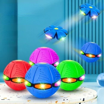 CONDUS de Zbor UFO Plat Arunca Discul Minge Cu Lumina LED-uri de Jucărie Copil de Grădină în aer liber de Baschet Joc Lkcomo Arunca OZN Disc bile