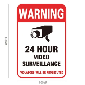 De Vânzare la cald Durabil de 24 de Ore de Supraveghere Video CCTV aparat de Fotografiat Monitor Sistem de Securitate Semn de Avertizare Auto-adezive Autocolante de Perete