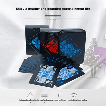 Creative Impermeabil Negru, Carti de Joc din Plastic de Inalta Calitate din PVC de Poker Cadou Amuzant Durabile Caz Pentru Copii Cadouri