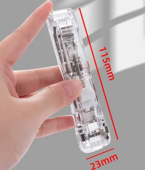 1 buc Capse Remover Liant Împinge Clema Tape Dispenser Agrafe de birou Rechizite de Birou Set cu 50Pcs Împinge Clip Capsator