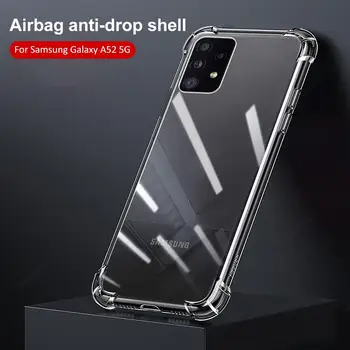 Anti-cioc Silicon de Caz Pentru Samsung Galaxy A53 5G A52s A52 A33 A12 A72 A23 A51 A71 Coque Transparent Moale Capacul din Spate de Caz