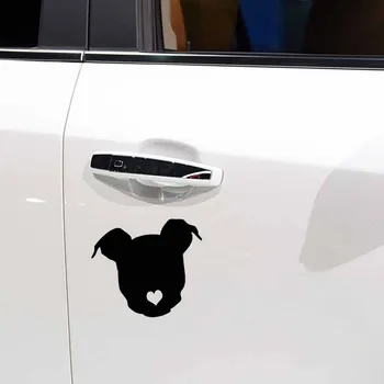YJZT 10CM*8.9 CM Pitbull Dragoste de Câine Decal Fereastră Mașină de Vinil Autocolant Impermeabil Negru/Argintiu C2-3138