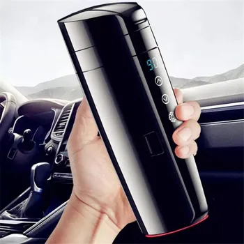 Smart Touch Auto Termos Sticla Display Digital Izolate Cupa Porable Vid Balon De Călătorie De Încălzire A Apei De Cafea Cana Sticla Cesti