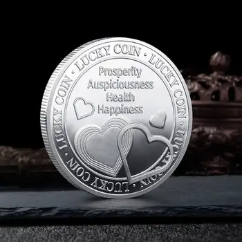 Dragoste Noroc Monedă Comemorativă de Monede de Colecție Guardian Monede Norocos Norocos Trifoi cu Patru foi Monedă Noroc Comemorative Gif