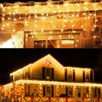 Gheață Benzi cu LED lumini șir perdea de lumini înstelat festivalul de lumini de nunta de Decorare acasă lumini Led pentru Cameră Decor inel de lumina