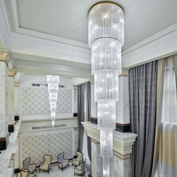 Personalizat scara lampa lungi candelabru de cristal moderne tip duplex, construcție living mare candelabru villa cristal lampă