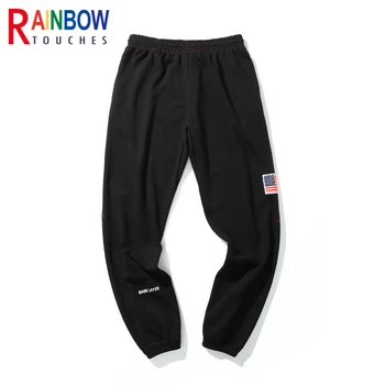 Rainbowtouches De Moda De Brand Clasic Mens Pantaloni De Sport În Aer Liber Litere Gri Pantaloni Largi Drepte Stil Casual Negru Larg Picioarele