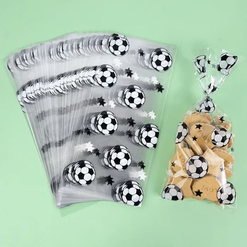 25/50pcs Petrecere de Fotbal Bomboane Saci de Fotbal Sport Temă Ziua de naștere Cookie Cadouri Pungi de Plastic Pentru Copii Fotbal Consumabile Partid