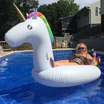 200CM Giant Rainbow Pony Piscina Gonflabila Pat Înot Apa Piscinei Pentru Adulti Copii de Apă Petrecere de Vacanță de Vară în aer liber, Jucării