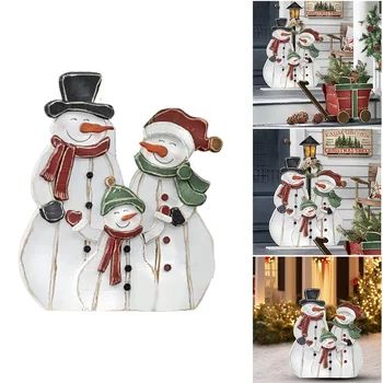 Lemn Decupaje om de Zăpadă de Familie 2D Manual Cald Home Decor de Iarnă Ornament de Craciun pentru Petrecerea de Interior Decor în aer liber Meserii