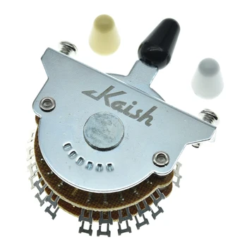 KAISH Chitara 5-mod Super Comutator Selector Pickup Super Comutator 4-Pol Dublu Napolitana pentru Strat/Tele Chitare w/ Black/Ivory/Alb Sfat